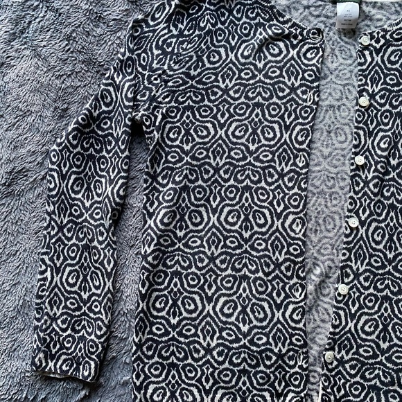 J. Crew blank and white print cardigan - Picture 2 of 5